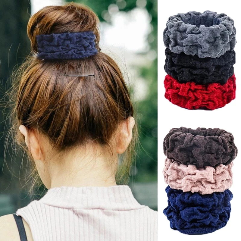 3 шт./лот женское бархатное резинка для волос резинки девочек &quotконский хвост&quot держатель Эластичная лента