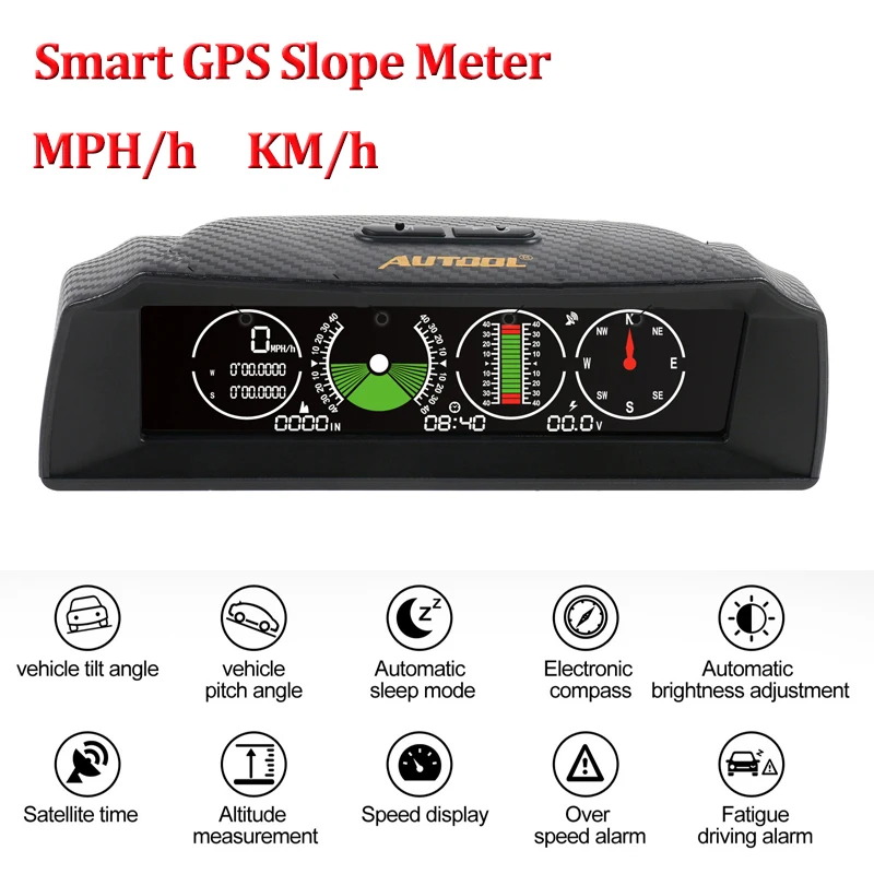 Mr Cartool Автомобильный бортовой компьютер gps HUD измеритель наклона компас