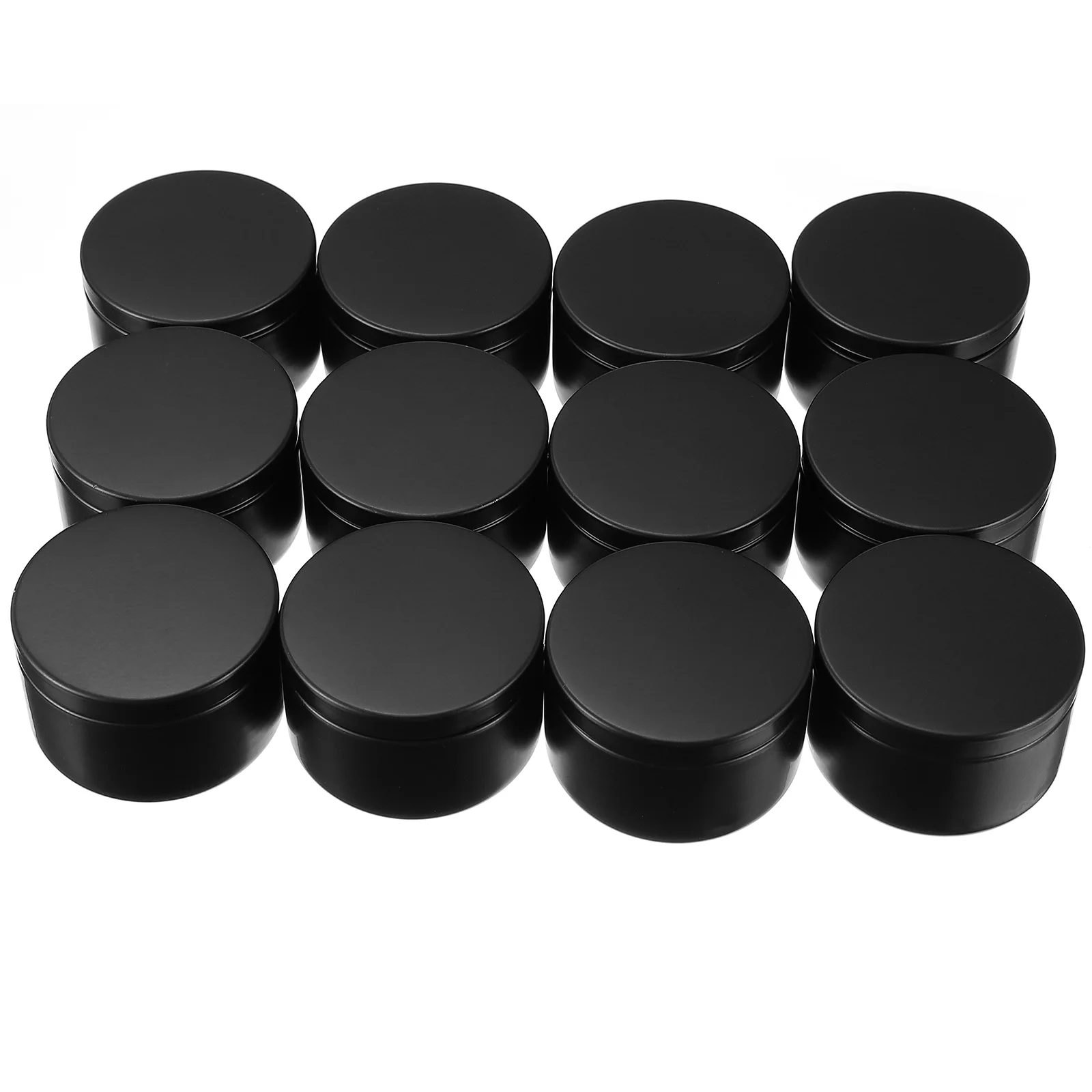 Noir CENRONG Boîtes à Bougies,12 Pièces Pots de Bougie en Aluminium Ronds Conteneurs Bougie Faisant des Boîtes pour La Fabrication de Bougies de Bricolage 
