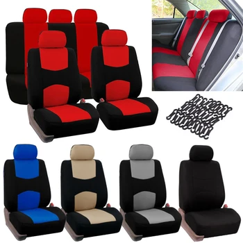 

Universal Car Seat Covers Set Black Faux Fur Cute Car Interior Accessories Cushion Styling New Plush Car Pad Seat 9 pcs Covers