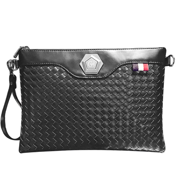 Men Clutch Bags Pu Leather Plaid Design Clutches Bag For Man Casual