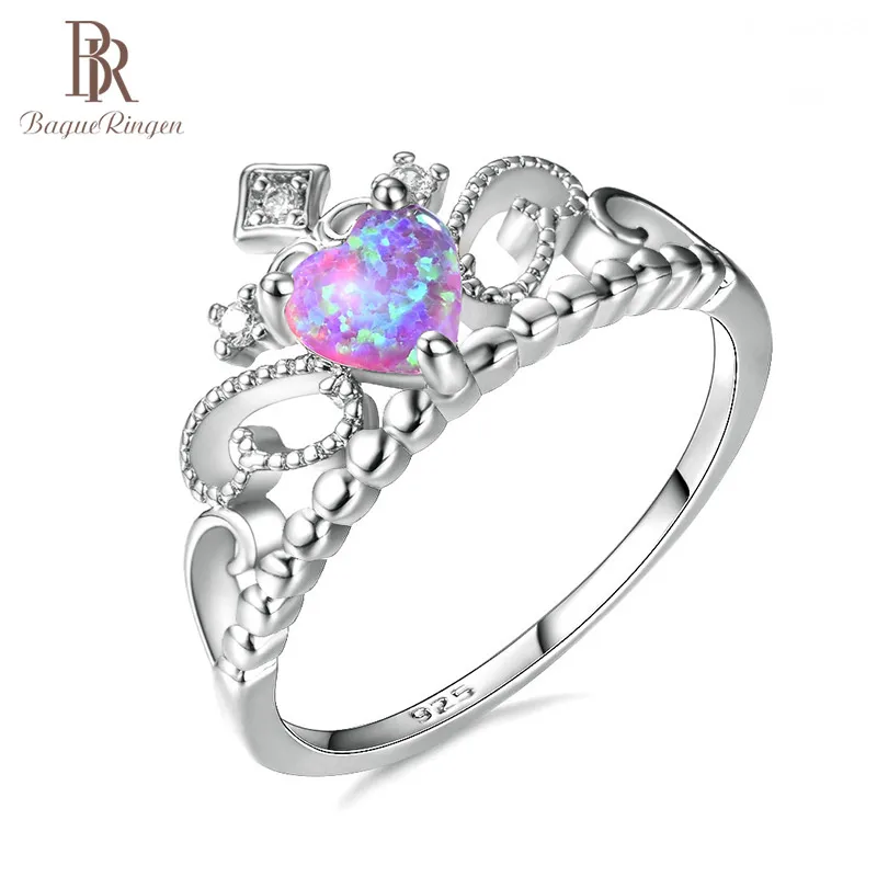 Bague Ringen серебро 925 ювелирные изделия Новые горячие продажи кольца для женщин Opel Crown Свадьба День рождения Празднование памятный подарок