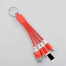  Keychain multi charging cable for samsung a50 s10 s20 note10 universal short charge cord for huawei honor20 mate20 p30 oppo vivo 