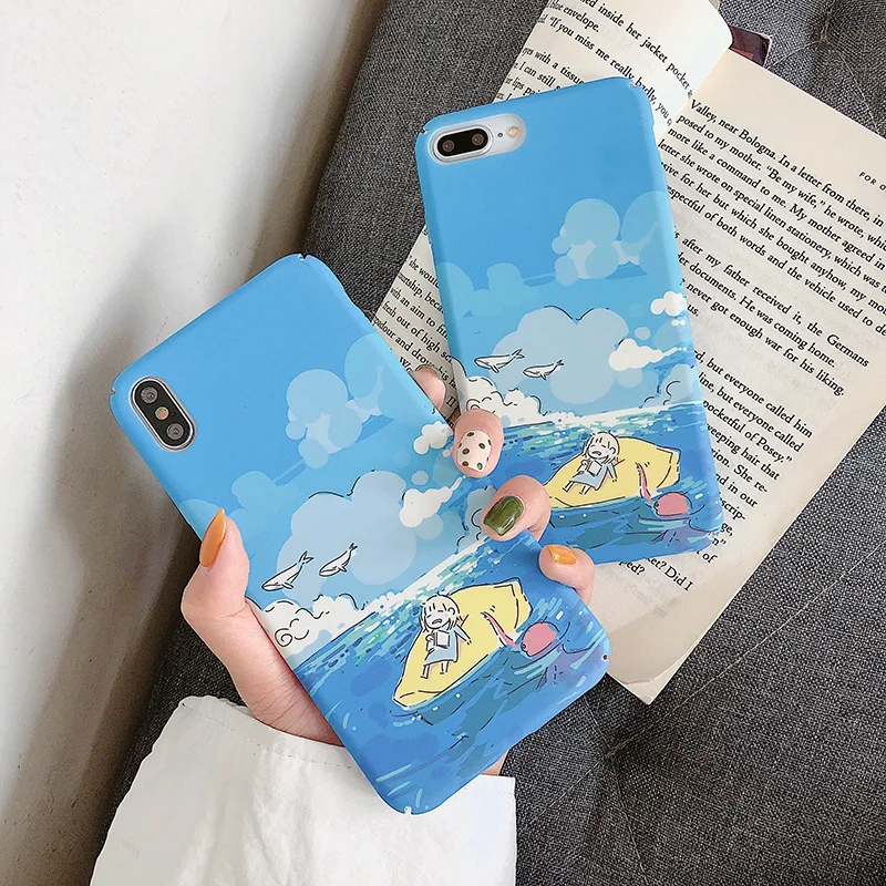 Жесткий PC чехол для телефона s для iphone 11Pro XS MAX X XR голубое небо белые облака чехол для iphone 6 6s 7 8 Plus 11 задняя крышка fundas Capa