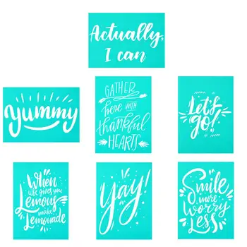 

Chzimade Let's Go Inspirational Quotes Self-Adhesive Silk Screen Printing Stencil Mesh Transfers For Pillow Home Decoration