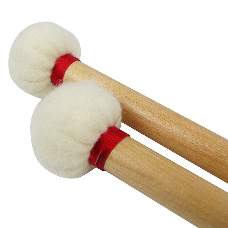1 Pair Soft Felt Head and 5B Head for Ride Cymbal Duplex Gong Mallet Drum Sticks Double End Perfect Weight and Balance