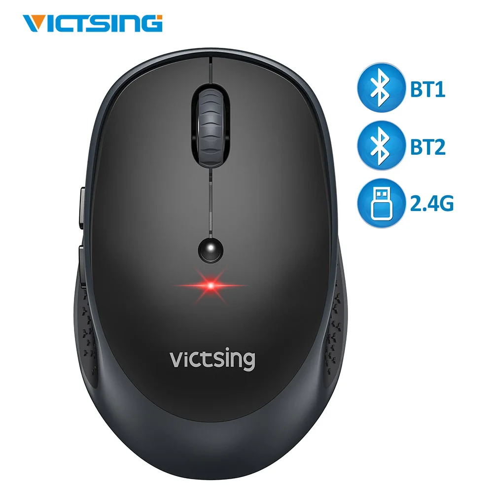 VicTsing Wireless Mouse for Office 2400DPI Adjustable Bluetooth 5.0 Mice 2.4G USB Optical Wireless Mouse for PC Laptop Tablet