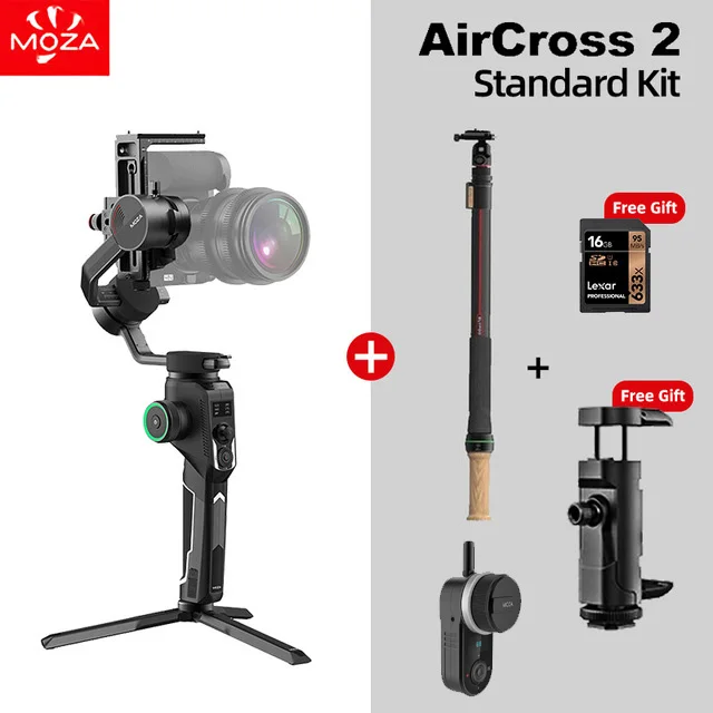 Moza AirCross 2 Gimbal 3-осевой Ручной Стабилизатор камеры Для беззеркальных BMPCC 4K Canon DSLR VS DJI RONIN SC S AK2000 CRANE 3 2 - Цвет: w Slypod Motor