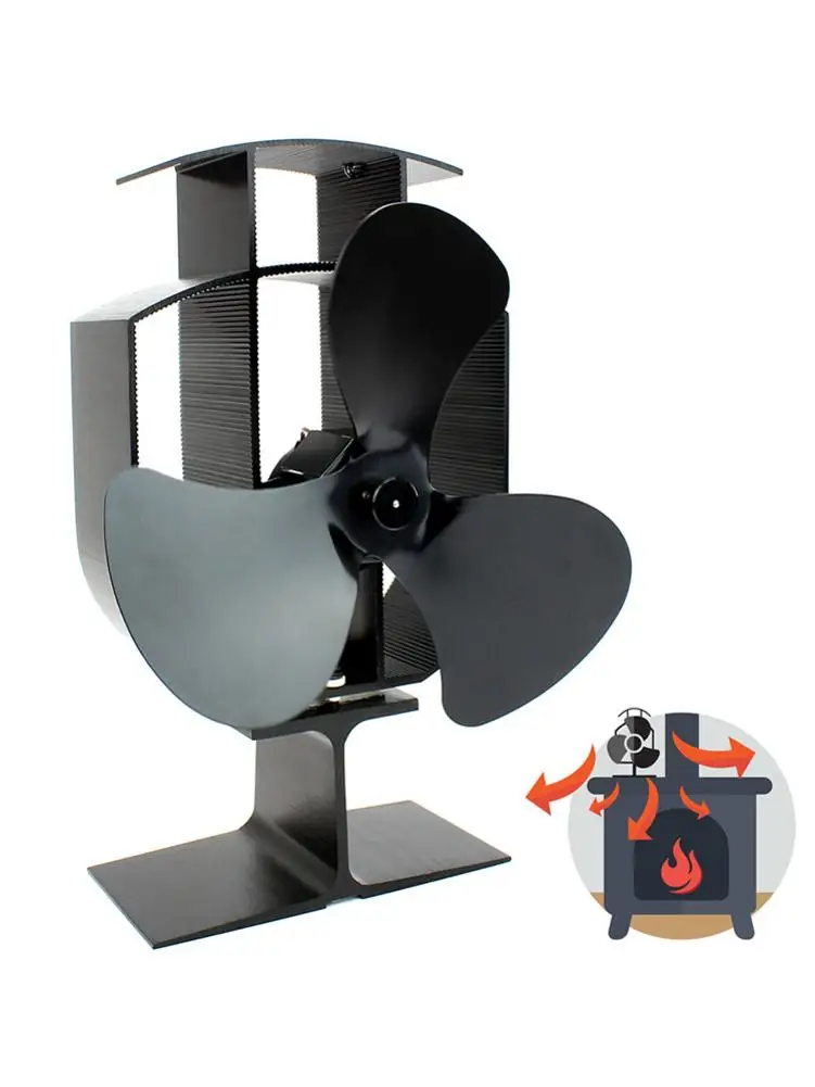 

Luxury Style Fireplace Fan 3 Blade Heat Powered Winter Wood Fireplace Stove Fan Quiet Operation Efficient Heat Distribution