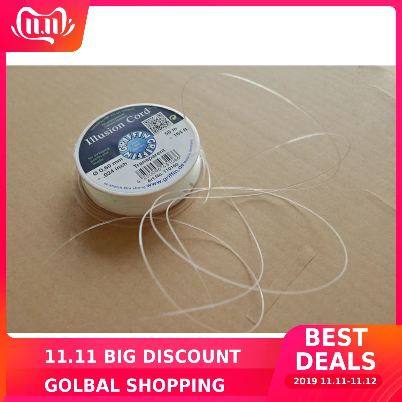 

DIY Beads Cord Stringing Pearls and Beads Nylon Material Inelastic Clear 50 Meters Quality Tools for Jewelry Making