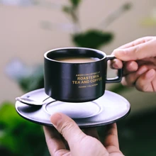 Afternoon Porcelain Tea Cup European Style Coffee Cup with Dish and Spoon Set Exquisite Porcelain Mug Mug