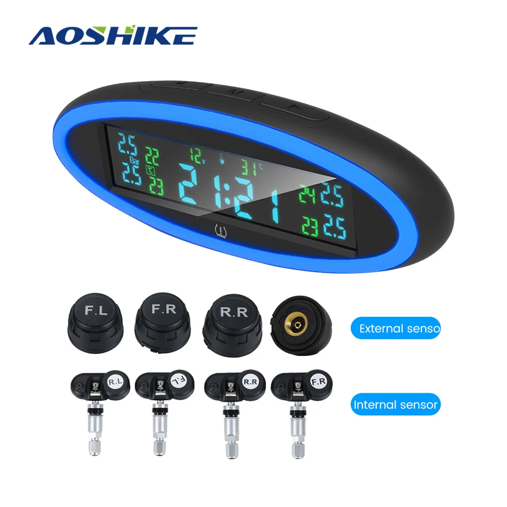 Система давления в шинах AOSHIKE TPMS 12 В с цветным ЖК-дисплеем | Автомобили и мотоциклы