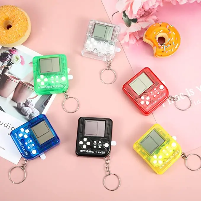 Mini Portable Game Console Keychain Children Handheld Game Console Toy Puzzle Nostalgic Cartoon Creative New Year Christmas Gift