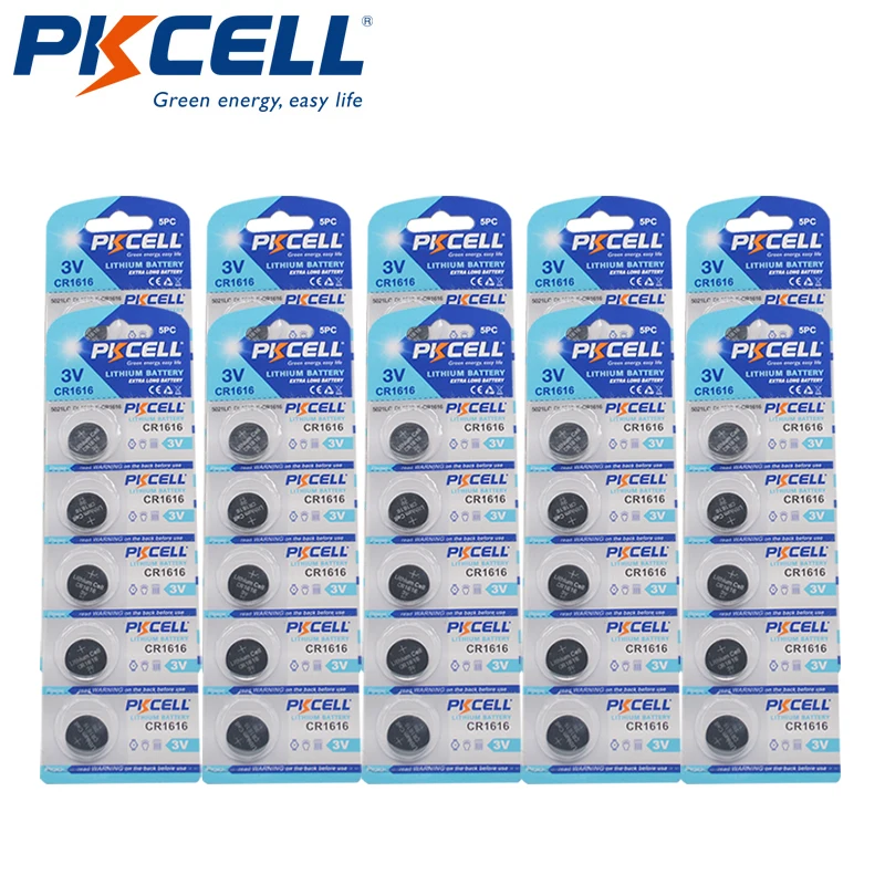50pcs 3v Cr1616 Dl1616 Ecr1616 3 Volt Button Coin Cell Battery For Cmos