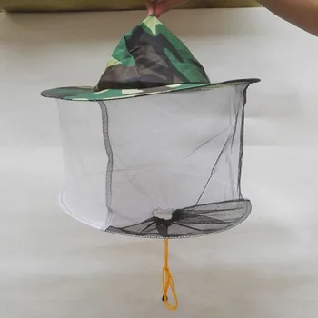 

Beekeeping Hat Mosquito Bee Proof Net Veil Face Head Cap Cover Protection Green