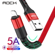ROCK USB кабель для iPhone 11 pro max Xr X 8 7 6 plus 5S iPad Быстрая зарядка кабель для мобильного телефона кабель для передачи данных провод для зарядного устройства для iPhone