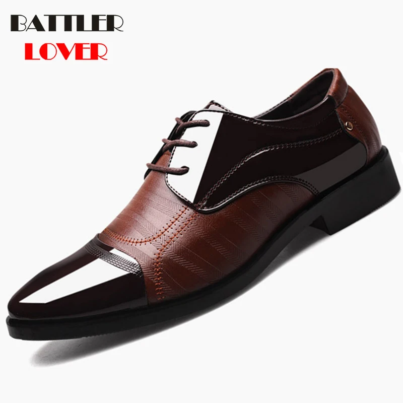 Men Dress Shoes Men Business Leather Shoes Pointed Toe Wedding Shoes Lace Up Mens Formal Shoes Oxfords Shoes For Men