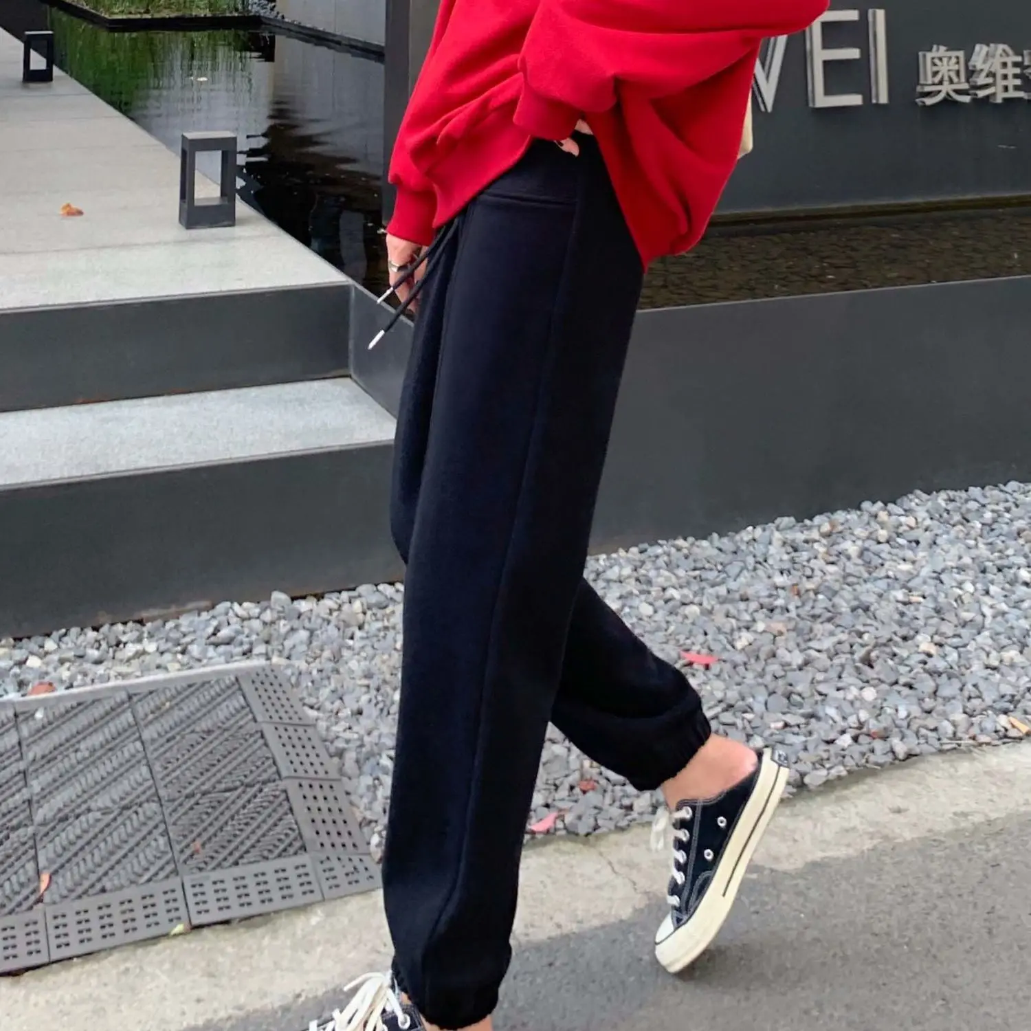   ϶ Ʈ ƮƮ ̵  α ǻ Streetwear Drawstring м Basic Mujer Ins Empire College New