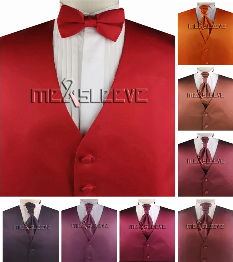 Однотонный бордовый и красный жилет | Мужская одежда