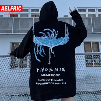 

Aelfric Fashion Phoenix Printed Women Hoodies 2019 Autumn Harajuku Streetwear Hooded Sweatshirts Casual Cotton Hip Hop Pullovers