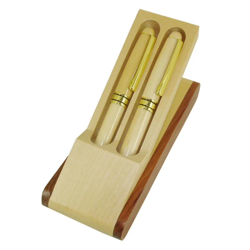 ACMECN Natural Maple Ball Pen and Fountain Sets Luxury Gift Wooden Environmental Traditional Chinese Hand Made Office Supplies acmecn maple