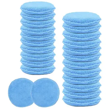 

Wax Hand Polish Microfiber Applicator Pad for Automotive Car, Blue (24 Pack)
