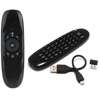 

2.4G RF Remote Control Air Mouse English Russian Spanish Wireless Keyboard Voice Backlight C120 for Android Smart TV Box