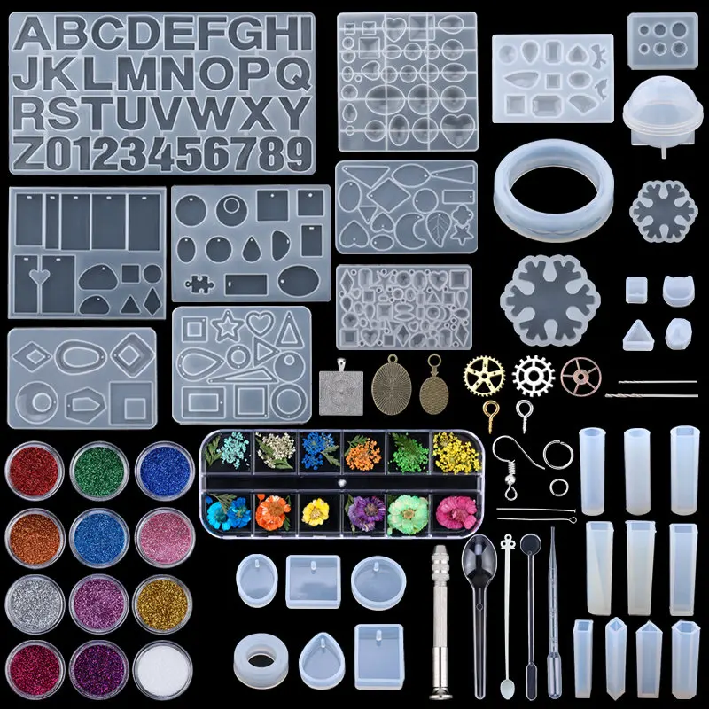 

3D Transparent Epoxy resin mold kits Epoxy Casting Molds Tools Set Silicone UV Jewelry DIY Craft For Jewelry making DIY
