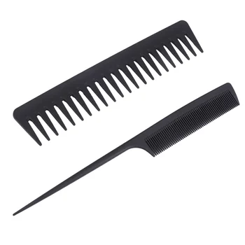 

2PCS Haircutting Comb Barber Combs Picking Comb Portable Hair Comb Hairdressing Pointed Tail Comb for Home Salon (Black)