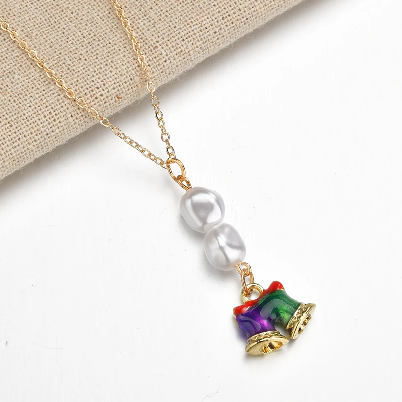 Жемчужное ожерелье с подвеской женское в виде Санта Клауса рождественской