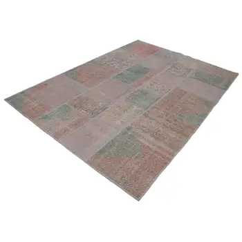 

172x242 Cm Beige Handmade Patchwork Rug-6x8 Ft