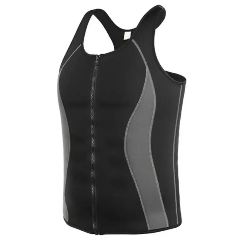 Mens Zipper Neoprene Shaper Waist Trainer Slimming Vest Weight Loss Sauna Corset Compression Sweat Shapewear Anti Cellulite