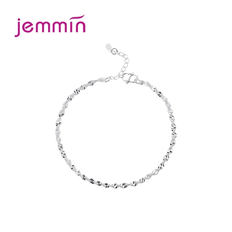 Women Wave Chain Bracelet Jewelry Accessory Newest Trendy Genuine 925 Sterling Silver Watermark For Wedding Engagement | Украшения и