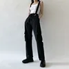 Women Fashion Harajuku Cargo Pants Black Detachable Strap Trousers Female Elastic Waist Streetwear Pants Plus Zise Casual Pants ► Photo 2/6