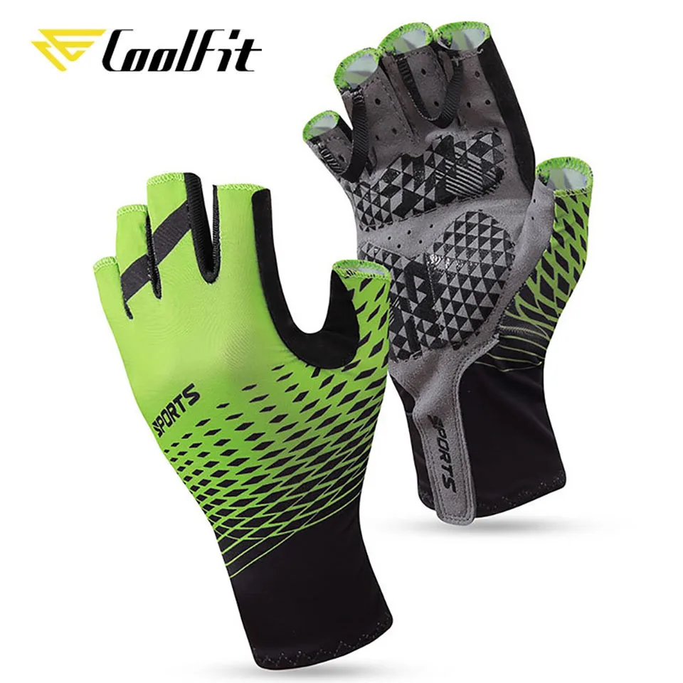 

Велосипедные перчатки Coolfit светильник, мягкие, дышащие, крутые, сухие, с открытыми пальцами, Нескользящие, противоударные, для горных и дорожных велосипедов