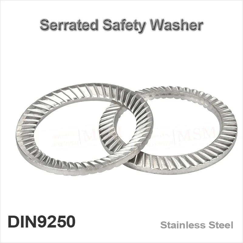 20/100/300pcs Din9250 Stainless Steel Locking Washer Printing Oblique