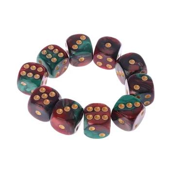 

10 Pcs 16mm Resin Dice D6 Red Green Gold Points Round Edges KTV Bar Nightclub Entertainment Tools Adult Toys Au20 19 Dropship