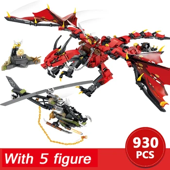 

930pcs Fire Dragon Knight Build Blocks Firstbourne Series Technic Compatible Bricks Model Figure Toys for Children