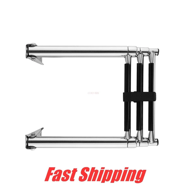 3 Steps Boat stairs Telescoping Folding Ladder Deck Stainless