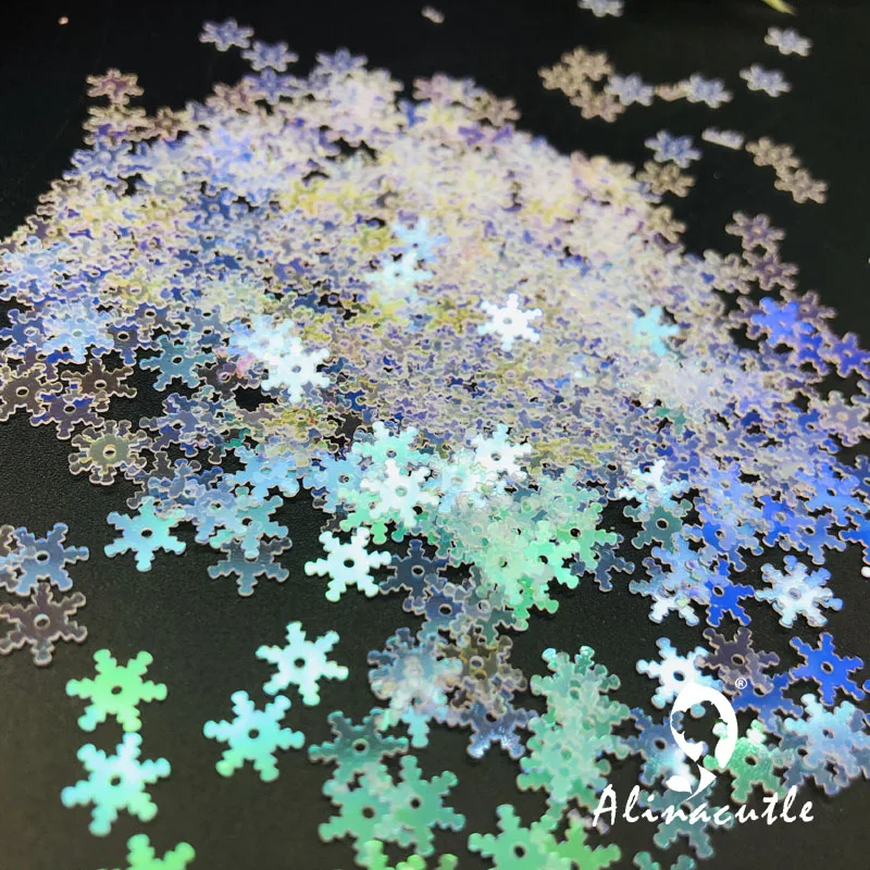 25g 6mm Winter Snowflakes Sequins DIY Supplies Nails Art Polymer Clear Accessories DIY Sequins scrapbook shakes