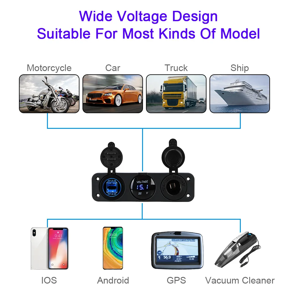4.2A         USB ڵ   12/24V Voiture а