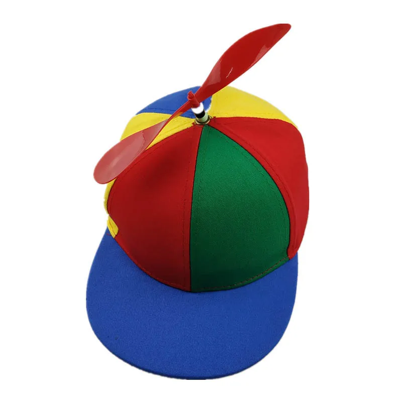 Бейсбольная кепка с пропеллером для вертолета, цветная Лоскутная Кепка, Детские бейсболки эластичные для мальчиков и девочек, шляпа для папы - Цвет: Blue4