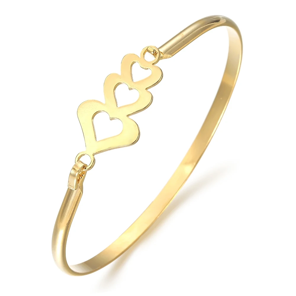 Браслет в форме сердца из нержавеющей стали для мужчин и женщин, свадебные ювелирные изделия 6,3 см, вечная любовь, очаровательный винтажный браслет, ювелирное изделие из золота - Окраска металла: Bangle bracelet 3
