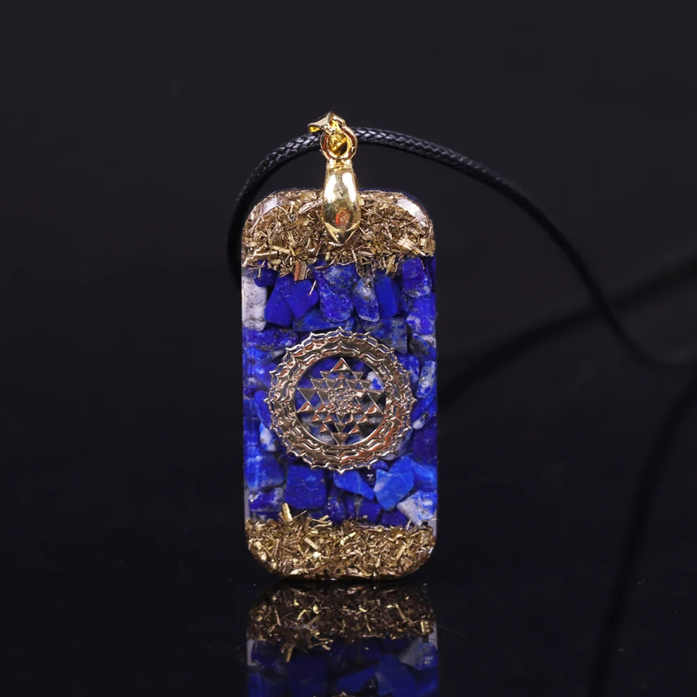 Orgonite энергетический кулон натуральный Лазурит рейки ожерелье с положительной энергетикой загадочная Смола чакра камень рост бизнес амулет