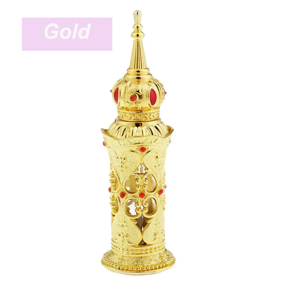 1 Pcs 12mL Arabian Style Antiqued Metal Arabian Style Essential Oil Bottles RefillablePerfume Bottles Decoration Gifts