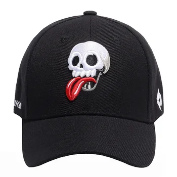 

Embroidery Skull Baseball Cap Men Women Punk Hip Hop Snapback Hat Curved Brim Bone Unisex Fashion Snapback Cap Gorras
