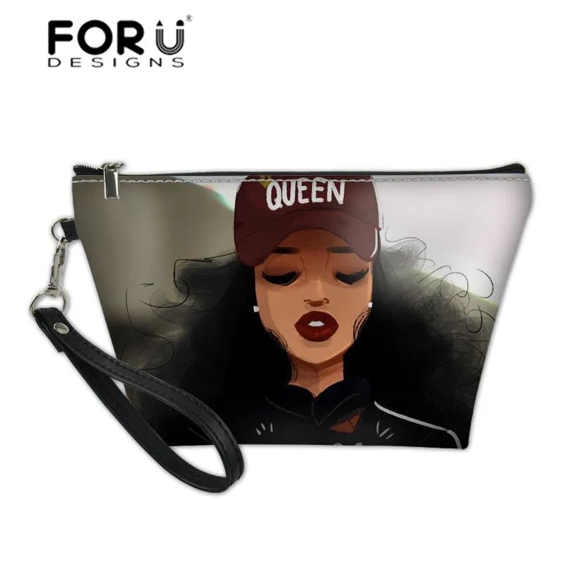 FORUDESIGNS чёрные девушки волшебные африканские косметички для женщин сумки макияжа