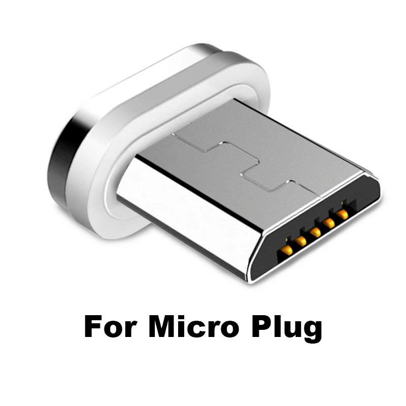 Магнитный usb кабель для зарядки 90 градусов 3 а быстрый для iphone 8 pin/Micro USB/type C быстрое зарядное устройство для samsung Android Phone шнур для передачи данных - Цвет: Only Plug For Micro