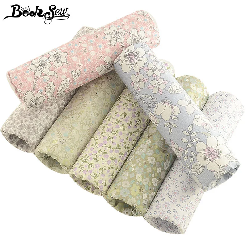 

Booksew 7 PCS/lot 40x50cm DIY Patchwork Sewing Material Textile Tissu Printed Floral Fabric for Dolls 100% Cotton Twill Cloth