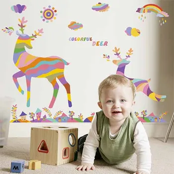 

1Set Christmas Tree Snowflake Deer Window Sticker Winter Wall Stickers Kids Room Christmas Decorations For Home New Year